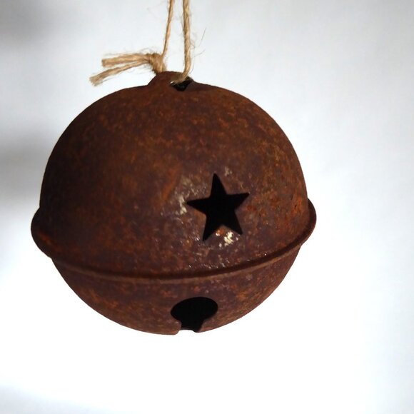 NEW 3” FARMHOUSE RUSTY METAL JINGLE BELL CHRISTMAS ORNAMENT LOT OF 13 - Picture 5 of 10
